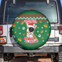 Corgi Dog Lights Corgi Bells Corgi All the Way Spare Tire Cover wirh Green Snowflake Pattern Design - Wonder Print Shop