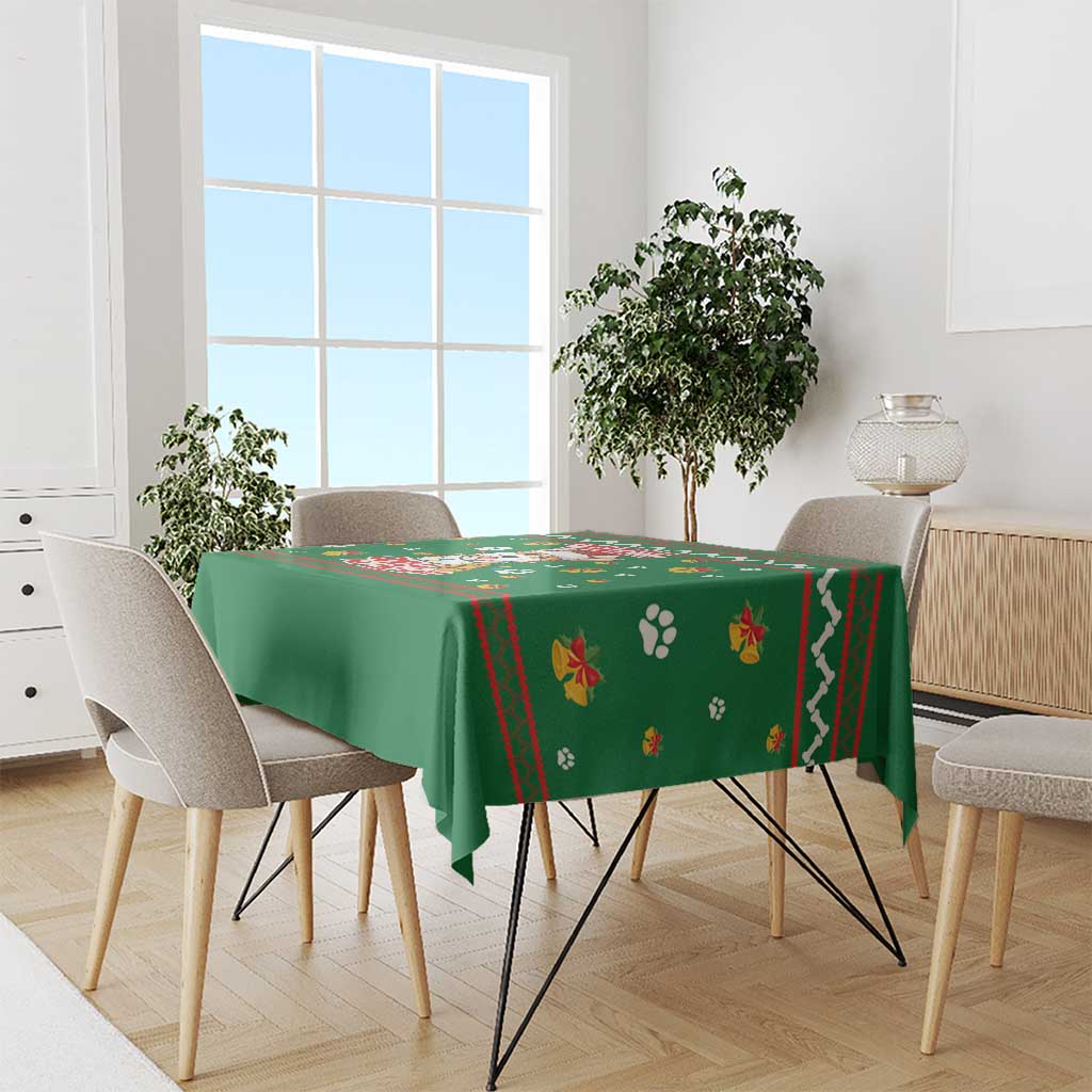 Corgi Dog Lights Corgi Bells Corgi All the Way Tablecloth wirh Green Snowflake Pattern Design - Wonder Print Shop