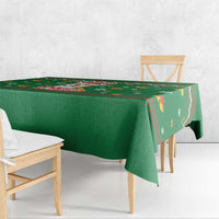Corgi Dog Lights Corgi Bells Corgi All the Way Tablecloth wirh Green Snowflake Pattern Design - Wonder Print Shop