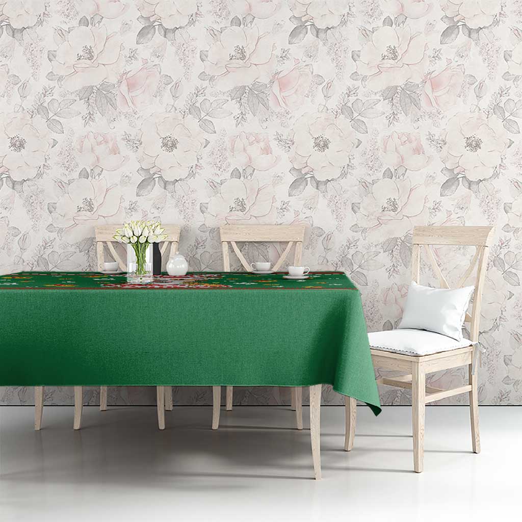 Corgi Dog Lights Corgi Bells Corgi All the Way Tablecloth wirh Green Snowflake Pattern Design - Wonder Print Shop