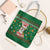 Corgi Dog Lights Corgi Bells Corgi All the Way Tote Bag wirh Green Snowflake Pattern Design - Wonder Print Shop