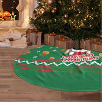 Corgi Dog Lights Corgi Bells Corgi All the Way Tree Skirt wirh Green Snowflake Pattern Design - Wonder Print Shop