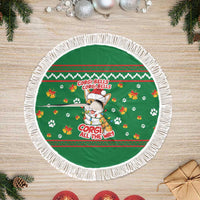 Corgi Dog Lights Corgi Bells Corgi All the Way Tree Skirt wirh Green Snowflake Pattern Design - Wonder Print Shop