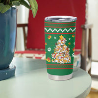 Corgi Dog Lights Corgi Bells Corgi All the Way Tumbler Cup wirh Green Snowflake Pattern Design - Wonder Print Shop
