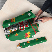 Corgi Dog Lights Corgi Bells Corgi All the Way Umbrella wirh Green Snowflake Pattern Design - Wonder Print Shop