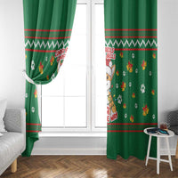 Corgi Dog Lights Corgi Bells Corgi All the Way Window Curtain wirh Green Snowflake Pattern Design - Wonder Print Shop