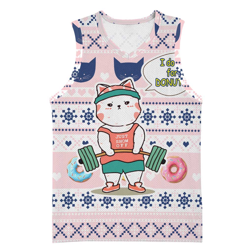 Cat I Do It For Donuts Christmas Basketball Jersey Xmas Holiday Patterns - Wonder Print Shop