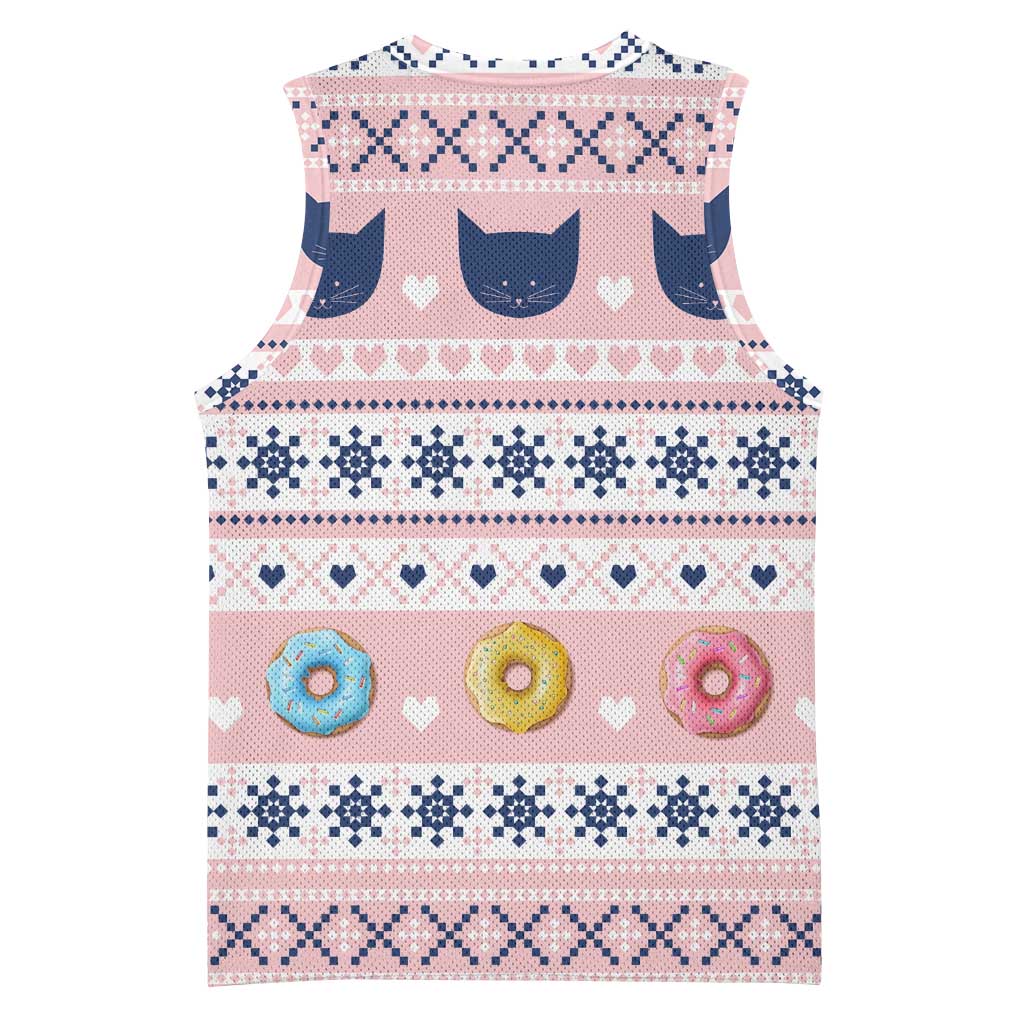 Cat I Do It For Donuts Christmas Basketball Jersey Xmas Holiday Patterns - Wonder Print Shop