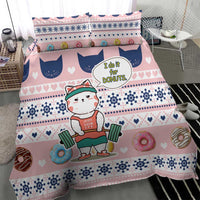 Cat I Do It For Donuts Christmas Bedding Set Xmas Holiday Patterns - Wonder Print Shop