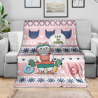 Cat I Do It For Donuts Christmas Blanket Xmas Holiday Patterns - Wonder Print Shop