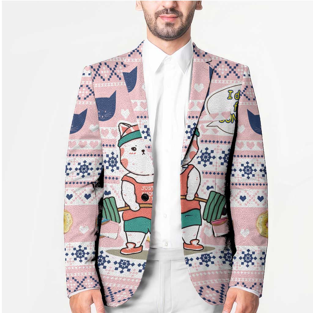 Cat I Do It For Donuts Christmas Blazer Xmas Holiday Patterns - Wonder Print Shop