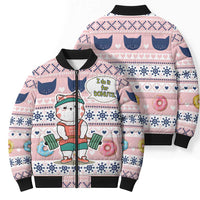 Cat I Do It For Donuts Christmas Bomber Puffer Jacket Xmas Holiday Patterns - Wonder Print Shop