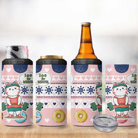 Cat I Do It For Donuts Christmas 4 in 1 Can Cooler Tumbler Xmas Holiday Patterns - Wonder Print Shop