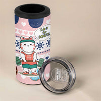 Cat I Do It For Donuts Christmas 4 in 1 Can Cooler Tumbler Xmas Holiday Patterns - Wonder Print Shop