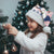 Cat I Do It For Donuts Christmas Santa Hat Xmas Holiday Patterns - Wonder Print Shop
