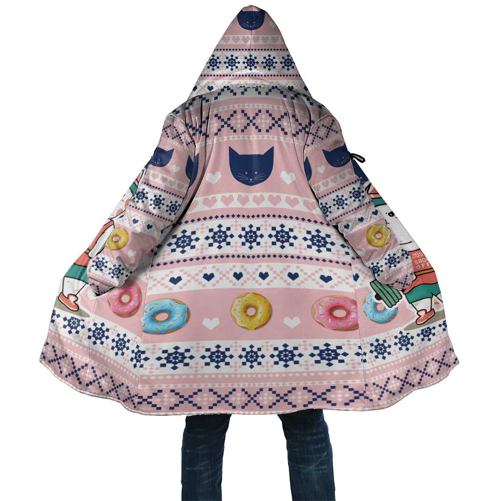 Cat I Do It For Donuts Christmas Cloak Xmas Holiday Patterns - Wonder Print Shop