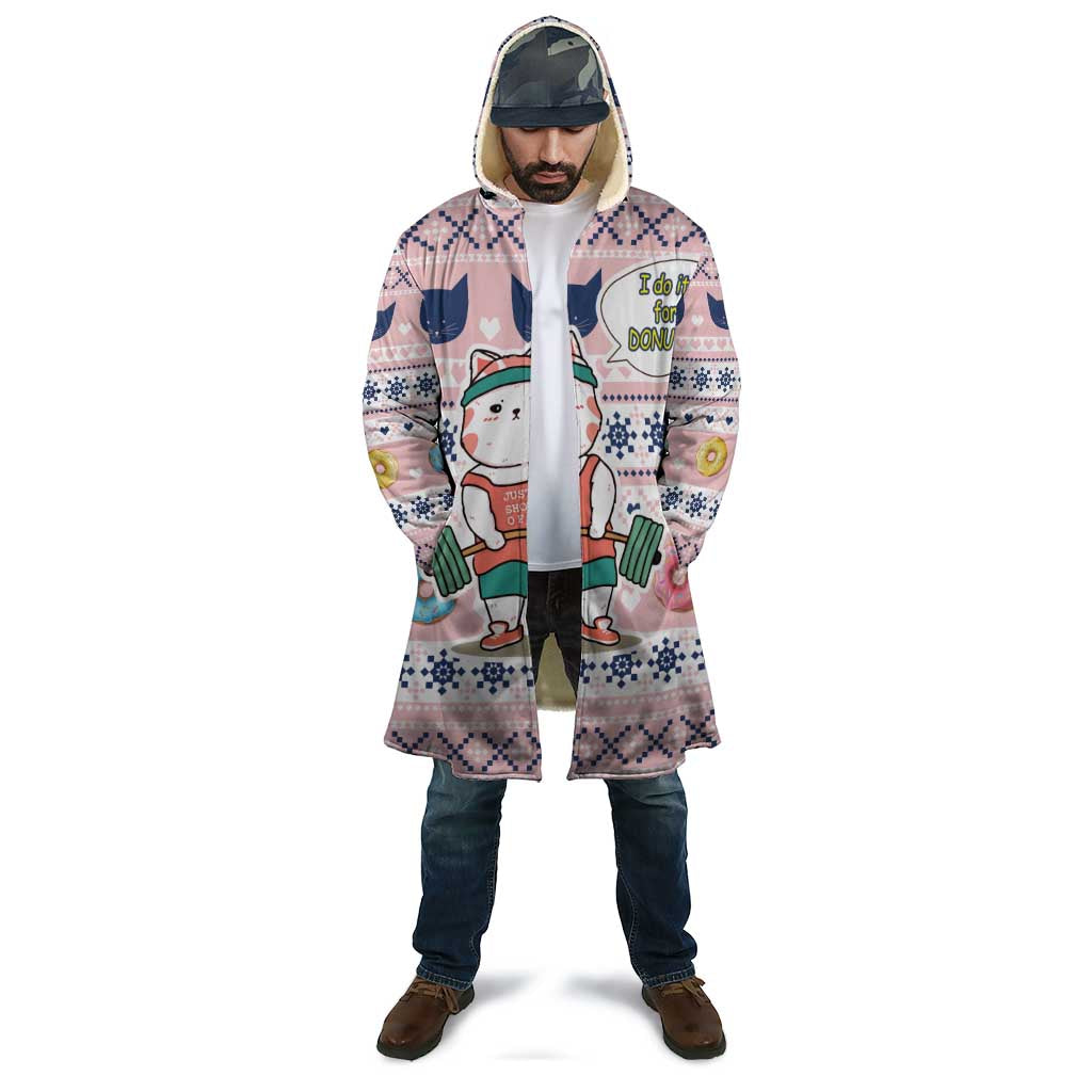 Cat I Do It For Donuts Christmas Cloak Xmas Holiday Patterns - Wonder Print Shop