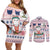 Cat I Do It For Donuts Christmas Couples Matching Off Shoulder Short Dress and Long Sleeve Button Shirt Xmas Holiday Patterns - Wonder Print Shop