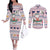 Cat I Do It For Donuts Christmas Couples Matching Off The Shoulder Long Sleeve Dress and Long Sleeve Button Shirt Xmas Holiday Patterns - Wonder Print Shop