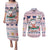 Cat I Do It For Donuts Christmas Couples Matching Puletasi and Long Sleeve Button Shirt Xmas Holiday Patterns - Wonder Print Shop
