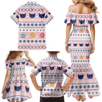 Cat I Do It For Donuts Christmas Family Matching Mermaid Dress and Hawaiian Shirt Xmas Holiday Patterns - Wonder Print Shop
