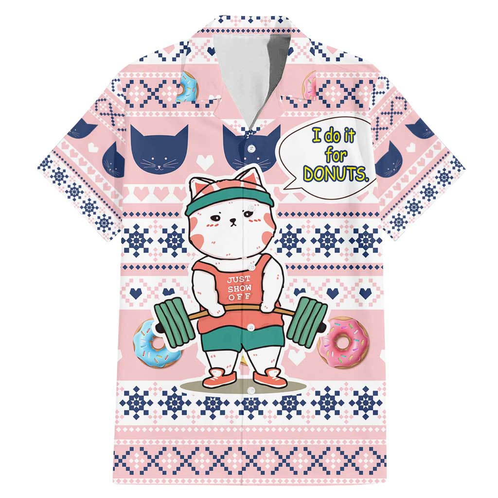 Cat I Do It For Donuts Christmas Family Matching Mermaid Dress and Hawaiian Shirt Xmas Holiday Patterns - Wonder Print Shop