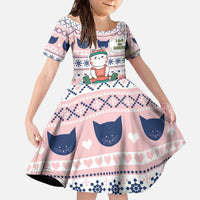 Cat I Do It For Donuts Christmas Family Matching Off The Shoulder Long Sleeve Dress and Hawaiian Shirt Xmas Holiday Patterns - Wonder Print Shop