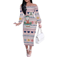 Cat I Do It For Donuts Christmas Family Matching Off The Shoulder Long Sleeve Dress and Hawaiian Shirt Xmas Holiday Patterns - Wonder Print Shop