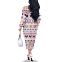 Cat I Do It For Donuts Christmas Family Matching Off The Shoulder Long Sleeve Dress and Hawaiian Shirt Xmas Holiday Patterns - Wonder Print Shop