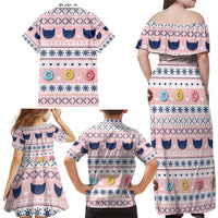 Cat I Do It For Donuts Christmas Family Matching Off Shoulder Maxi Dress and Hawaiian Shirt Xmas Holiday Patterns - Wonder Print Shop