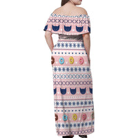 Cat I Do It For Donuts Christmas Family Matching Off Shoulder Maxi Dress and Hawaiian Shirt Xmas Holiday Patterns - Wonder Print Shop
