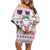 Cat I Do It For Donuts Christmas Family Matching Off Shoulder Short Dress and Hawaiian Shirt Xmas Holiday Patterns - Wonder Print Shop