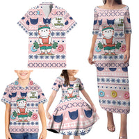 Cat I Do It For Donuts Christmas Family Matching Puletasi and Hawaiian Shirt Xmas Holiday Patterns - Wonder Print Shop
