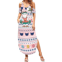 Cat I Do It For Donuts Christmas Family Matching Summer Maxi Dress and Hawaiian Shirt Xmas Holiday Patterns - Wonder Print Shop