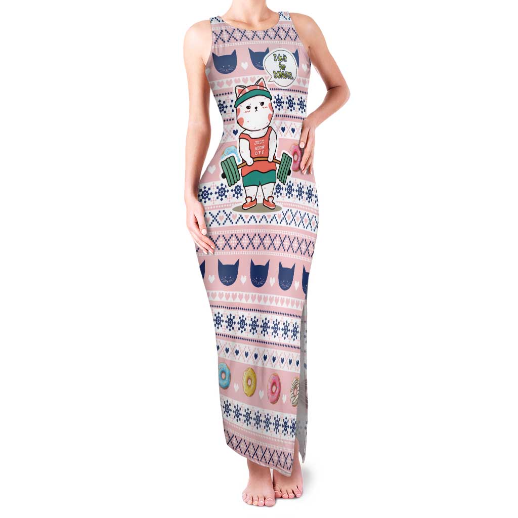 Cat I Do It For Donuts Christmas Family Matching Tank Maxi Dress and Hawaiian Shirt Xmas Holiday Patterns - Wonder Print Shop
