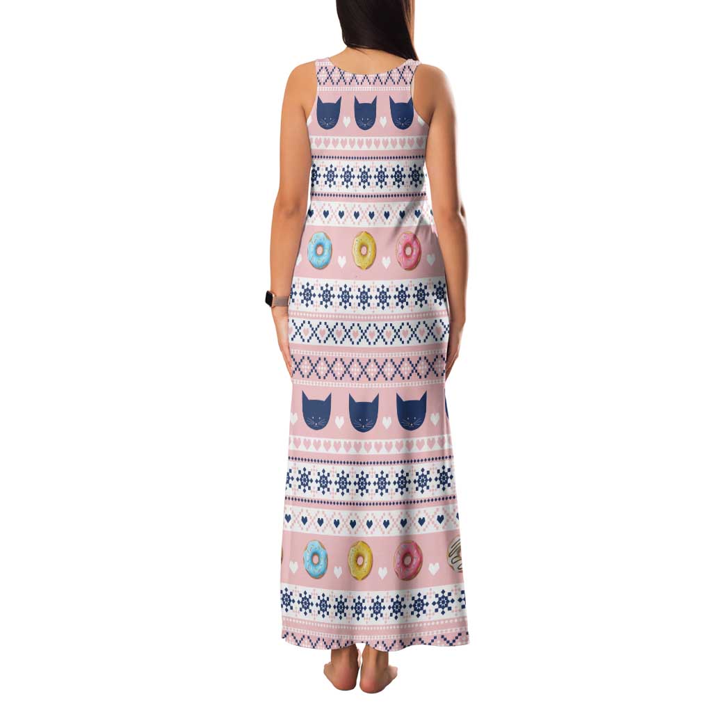Cat I Do It For Donuts Christmas Family Matching Tank Maxi Dress and Hawaiian Shirt Xmas Holiday Patterns - Wonder Print Shop