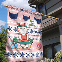 Cat I Do It For Donuts Christmas Garden Flag Xmas Holiday Patterns - Wonder Print Shop