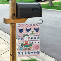 Cat I Do It For Donuts Christmas Garden Flag Xmas Holiday Patterns - Wonder Print Shop