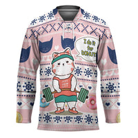 Cat I Do It For Donuts Christmas Hockey Jersey Xmas Holiday Patterns - Wonder Print Shop