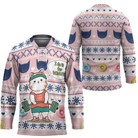 Cat I Do It For Donuts Christmas Hockey Jersey Xmas Holiday Patterns - Wonder Print Shop