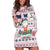 Cat I Do It For Donuts Christmas Hoodie Dress Xmas Holiday Patterns - Wonder Print Shop
