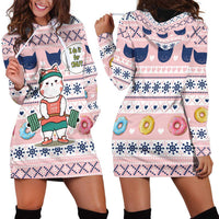 Cat I Do It For Donuts Christmas Hoodie Dress Xmas Holiday Patterns - Wonder Print Shop