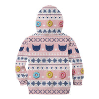 Cat I Do It For Donuts Christmas Kid Hoodie Xmas Holiday Patterns - Wonder Print Shop