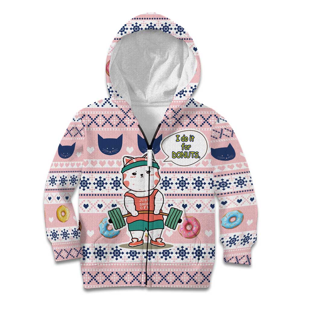 Cat I Do It For Donuts Christmas Kid Hoodie Xmas Holiday Patterns - Wonder Print Shop