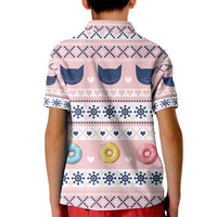 Cat I Do It For Donuts Christmas Kid Polo Shirt Xmas Holiday Patterns - Wonder Print Shop