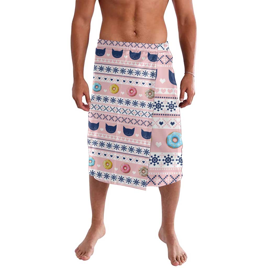 Cat I Do It For Donuts Christmas Lavalava Xmas Holiday Patterns - Wonder Print Shop