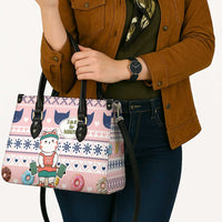 Cat I Do It For Donuts Christmas Leather Bag Xmas Holiday Patterns - Wonder Print Shop