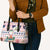 Cat I Do It For Donuts Christmas Leather Bag Xmas Holiday Patterns - Wonder Print Shop