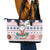 Cat I Do It For Donuts Christmas Leather Tote Bag Xmas Holiday Patterns - Wonder Print Shop