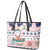 Cat I Do It For Donuts Christmas Leather Tote Bag Xmas Holiday Patterns - Wonder Print Shop
